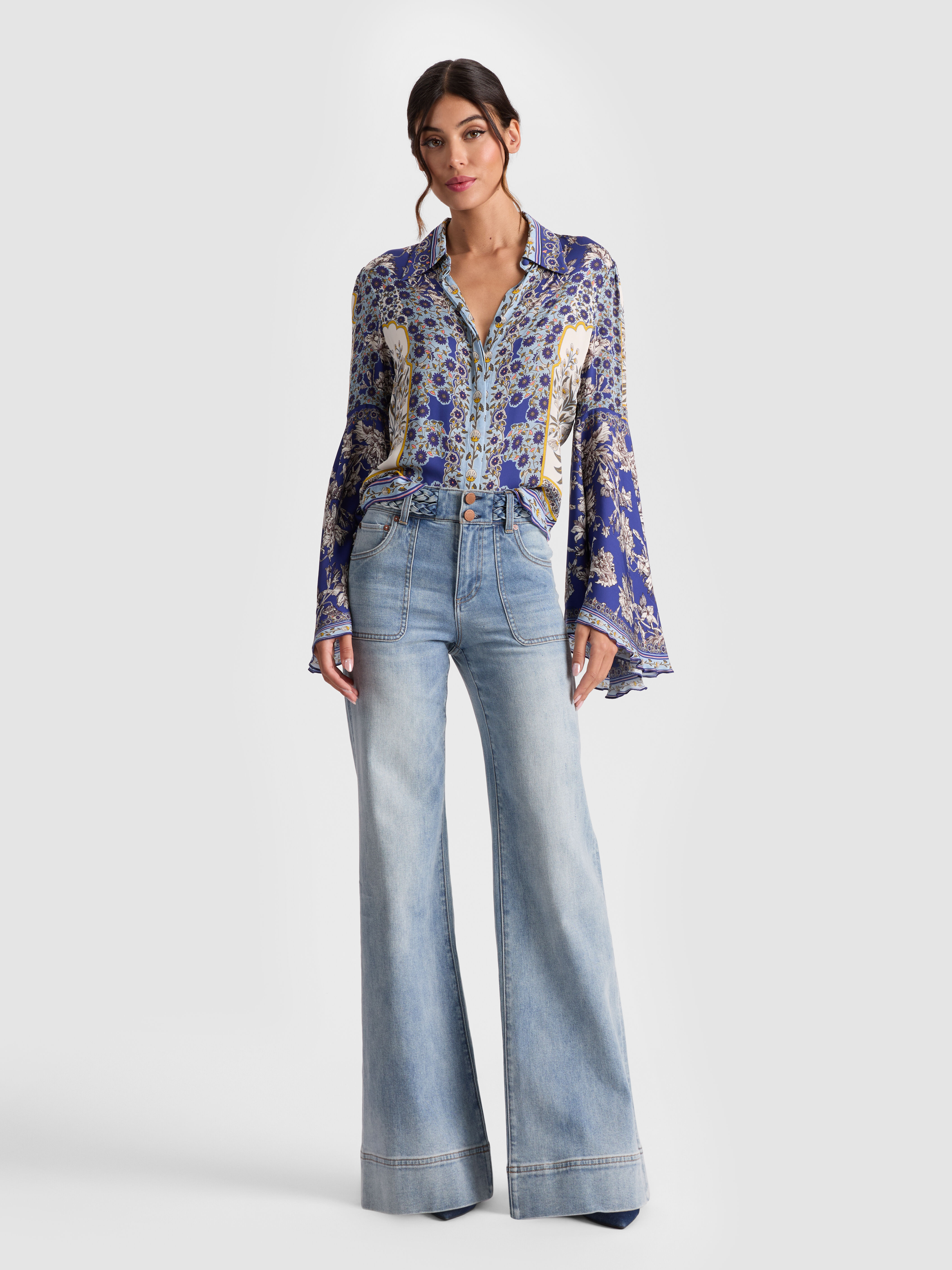 Landon Denim Jacket In Avery Blue | Alice + Olivia