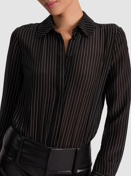 BLACK/OFF WHITE-WILLA SILK BODYSUIT