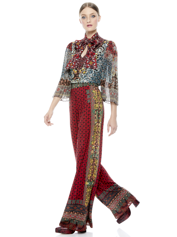 ATHENA FLARED WIDE LEG PANT - ALWAYS FOREVER MULTI image 5 - Alice And Olivia