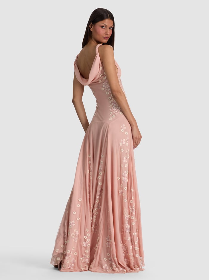 ANDRINA EMBELLISHED GOWN - PEARL BLUSH MULTI image 3 - ALICE + OLIVIA