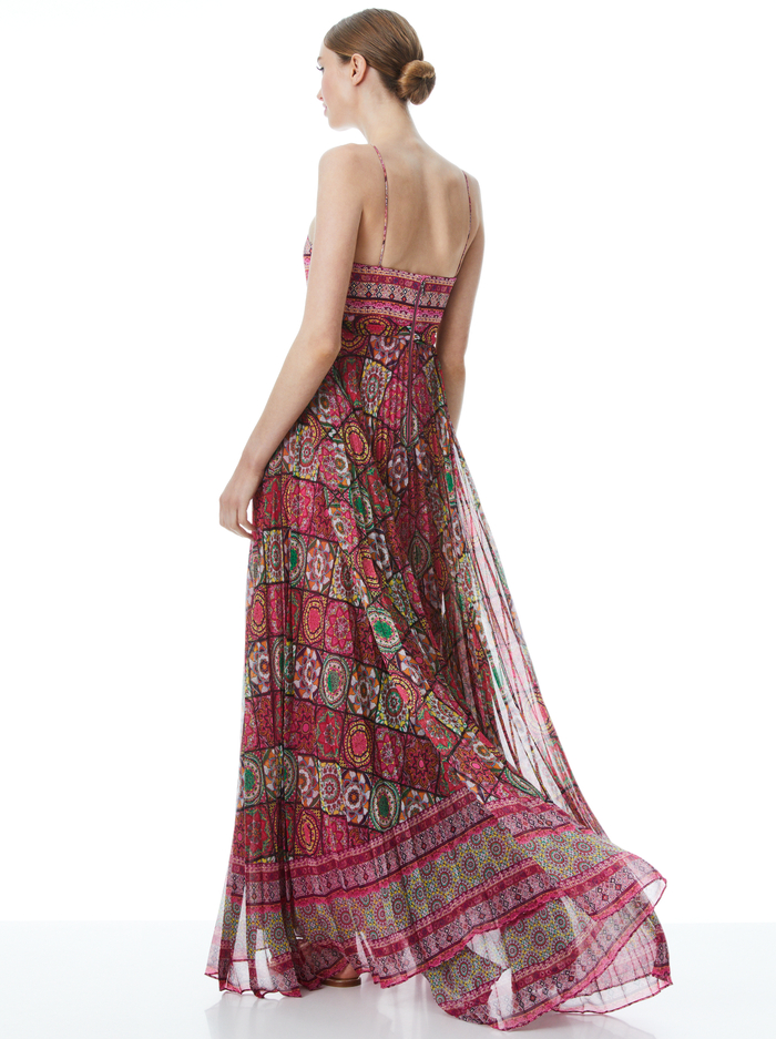 DESPINA PLEATED MAXI DRESS - FAR OUT/MULTI image 1 - ALICE + OLIVIA