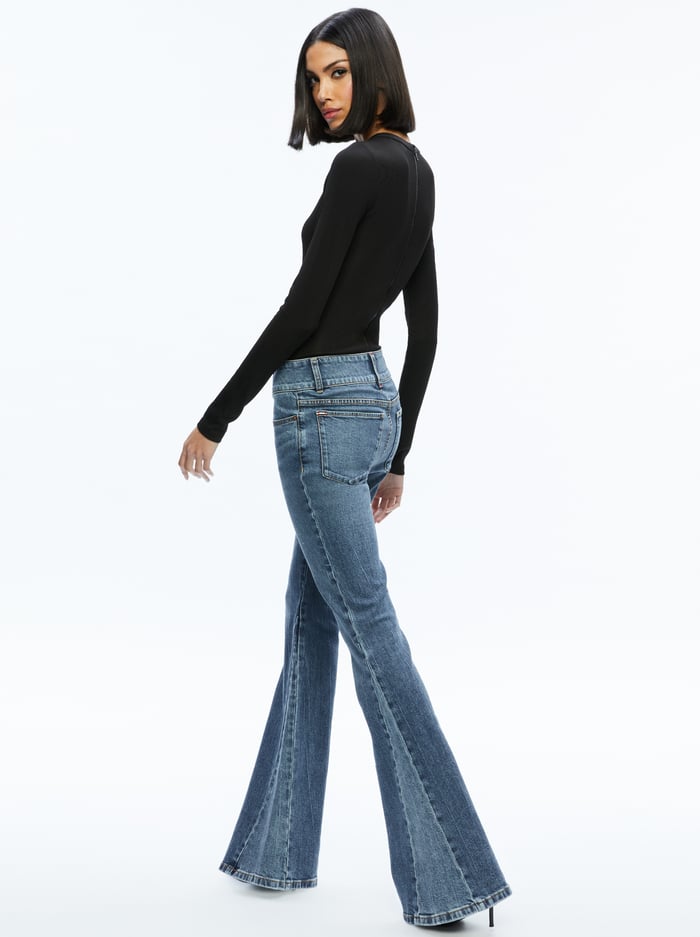 STACEY GODET BELL FLARE JEAN - TRUE BLUES DARK image 1 - Alice And Olivia