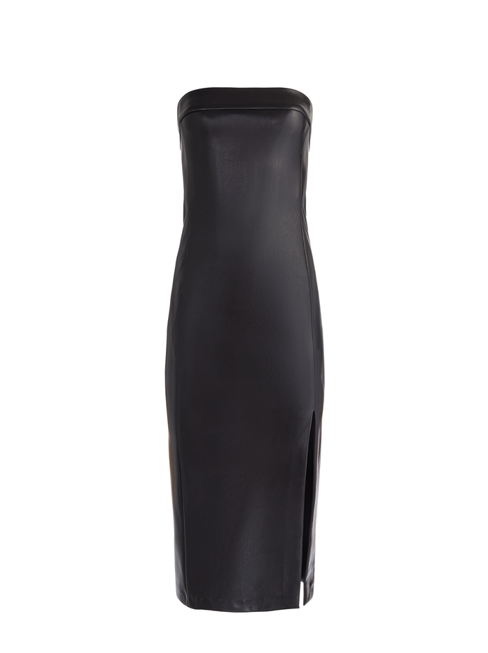 KELLY VEGAN MIDI DRESS - BLACK image 5 - Alice And Olivia
