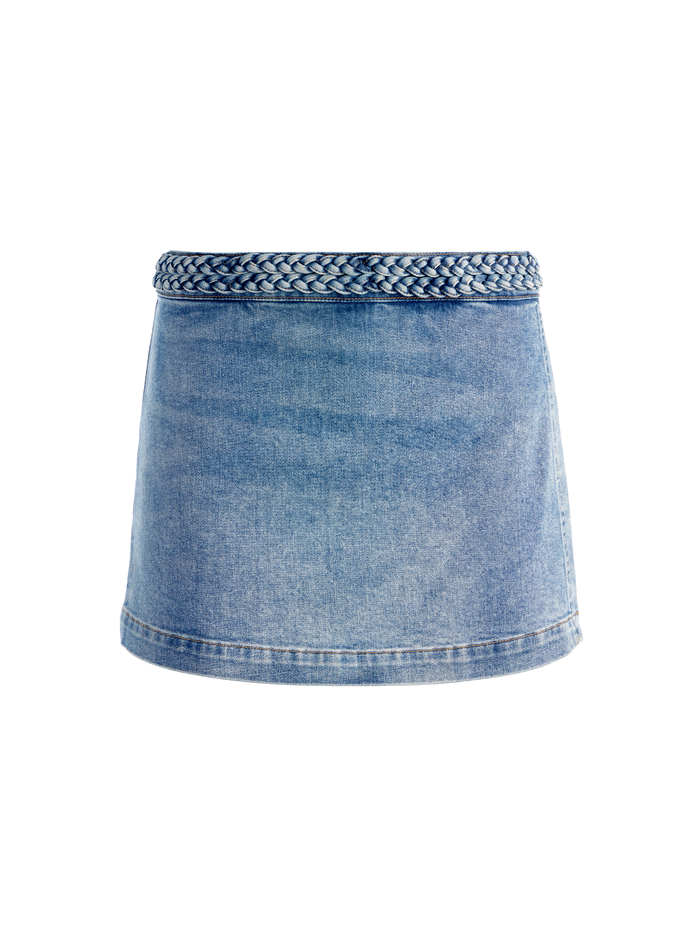 LAKELYN DENIM SKORT - PEYTON VINTAGE BLUE image 5 - Alice And Olivia