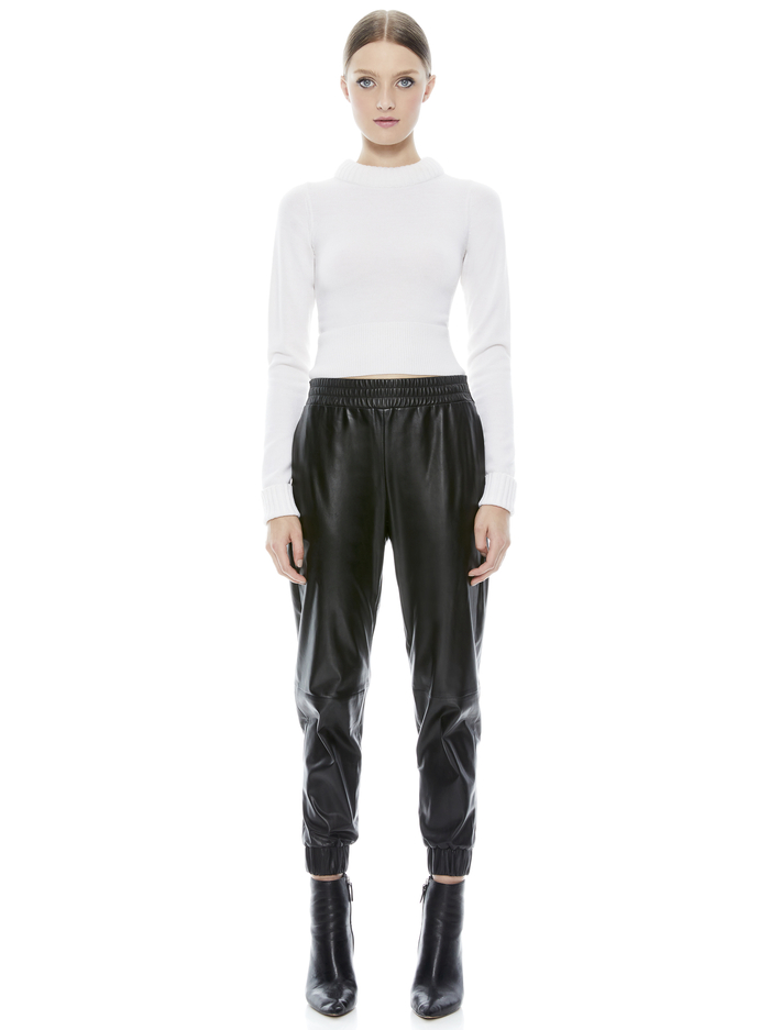 EON CROPPED SWEATER - WHITE image 4 - Alice And Olivia