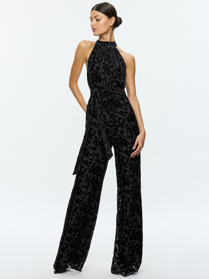 THELMA JUMPSUIT - ROMANCE BLACK image 3 - Alice And Olivia