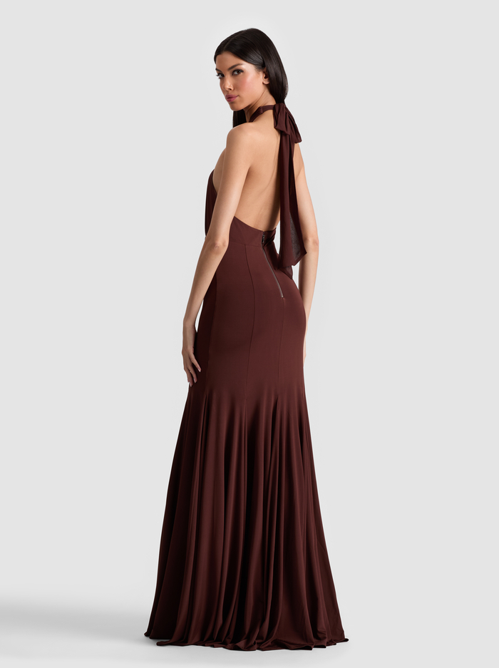 EVELINA MAXI DRESS - MOCHA image 2 - Alice And Olivia