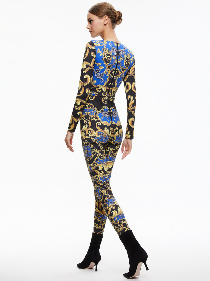 FREDDIE CREWNECK CATSUIT - REGAL ROMANCE SAPPHIRE image 1 - Alice And Olivia