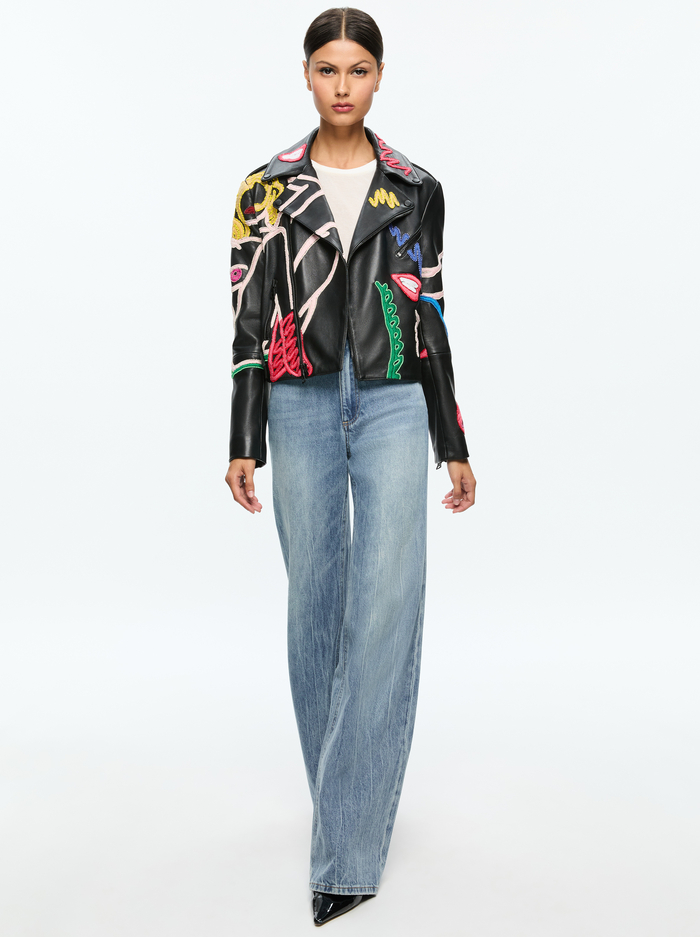 A+O X TOM WESSELMANN CODY LEATHER MOTO JACKET - NATURAL BEAUTY image 5 - Alice And Olivia