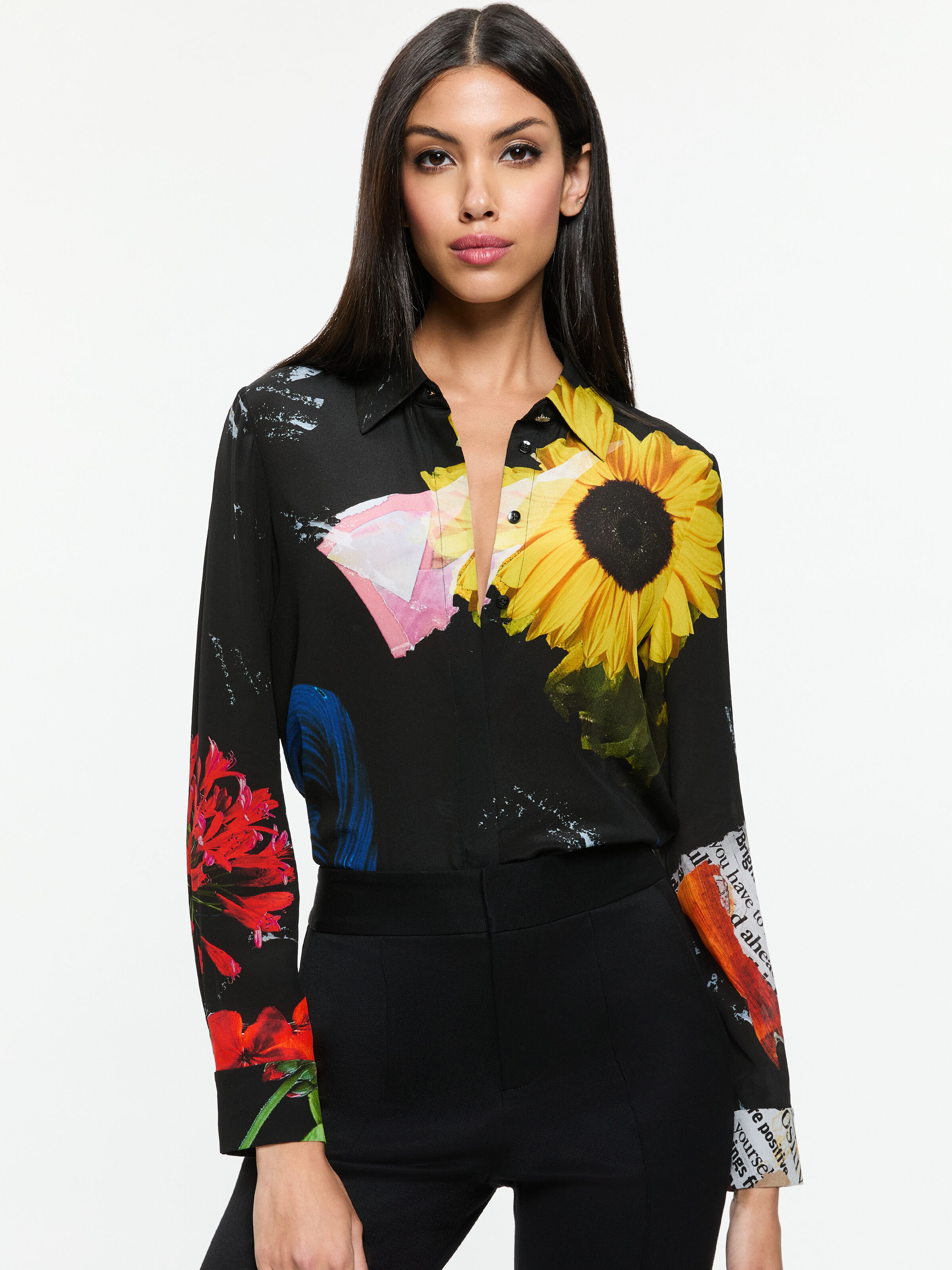 Willa Silk Blouse In Azalea Floral | Alice + Olivia Willa Silk Blouse In Azalea Floral | Alice + Olivia