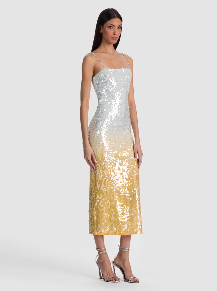 FIFI SEQUIN MIDI DRESS - CLEAR SKIES image 5 - ALICE + OLIVIA