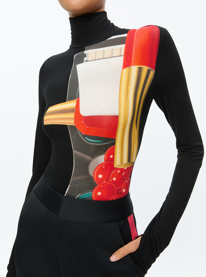 A+O X TOM WESSELMANN DELAINA LONG SLEEVE TURTLENECK TOP - STILL LIFE image 3 - Alice And Olivia