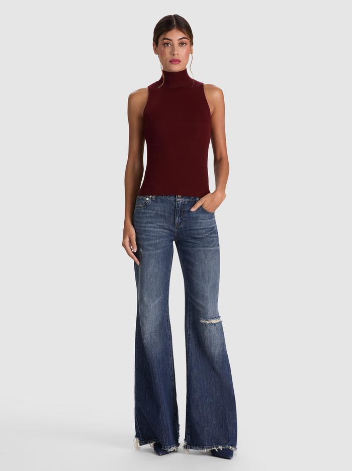 DARCEY WOOL SLEEVELESS TURTLENECK - COGNAC image 1 - ALICE + OLIVIA