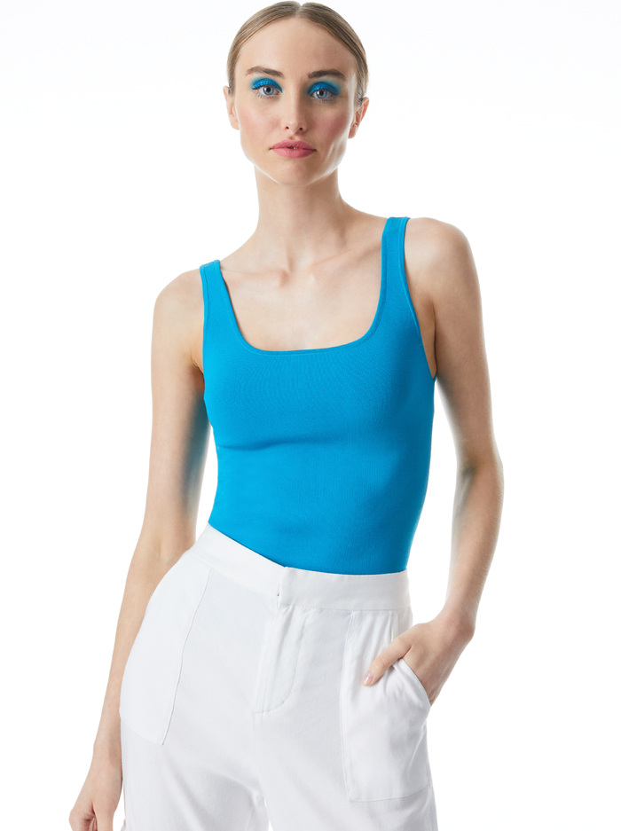 DARYN SWEATER TANK - OCEAN BLUE - Alice And Olivia