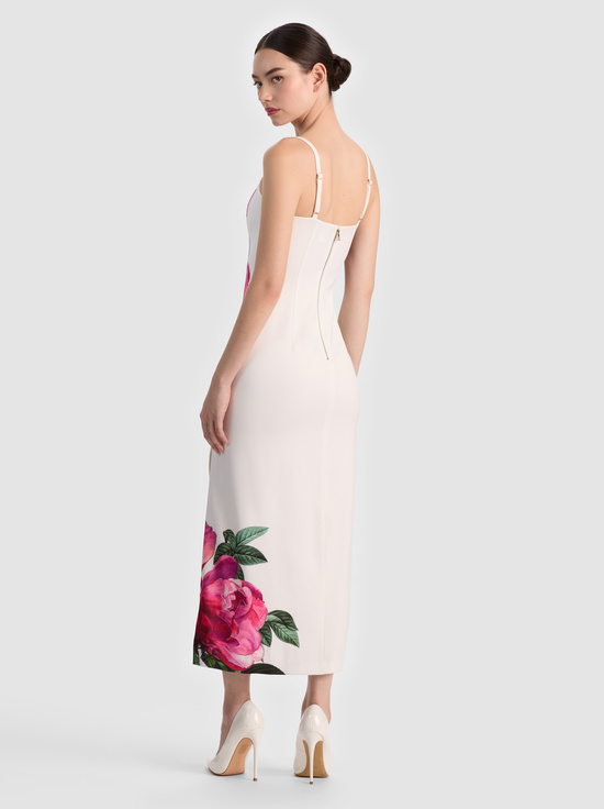 EMPRESS BLOOM OFF WHITE-NINA MIDI DRESS