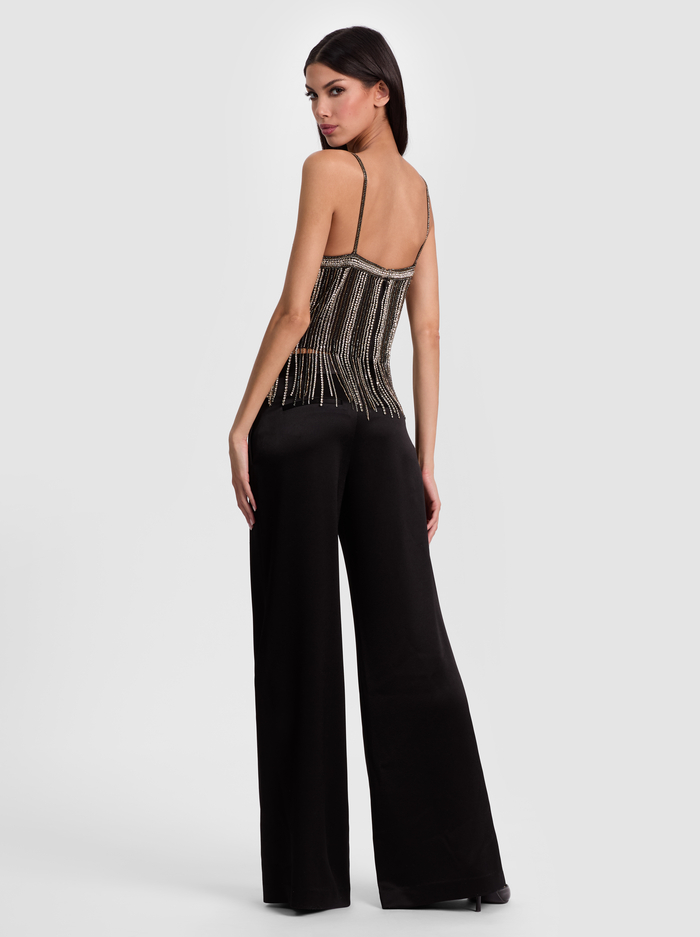 CHI EMBELLISHED FRINGE TANK - BLACK/SILVER image 2 - Alice And Olivia