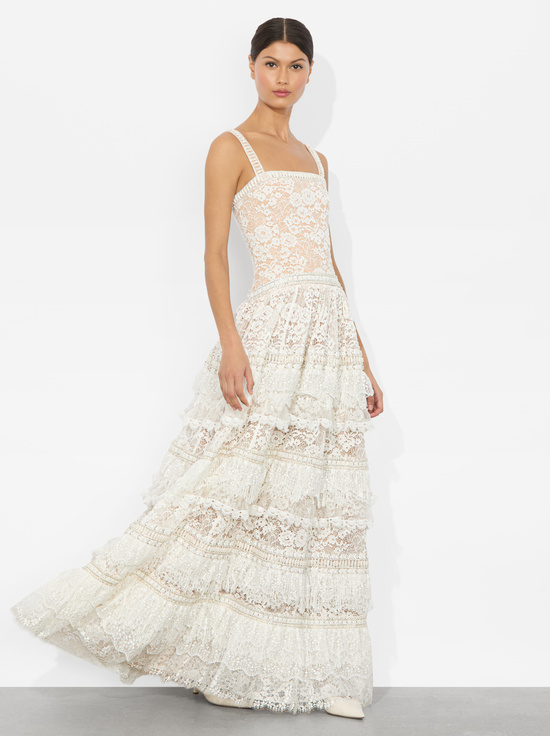 OFF WHITE-ZENA LACE MAXI DRESS