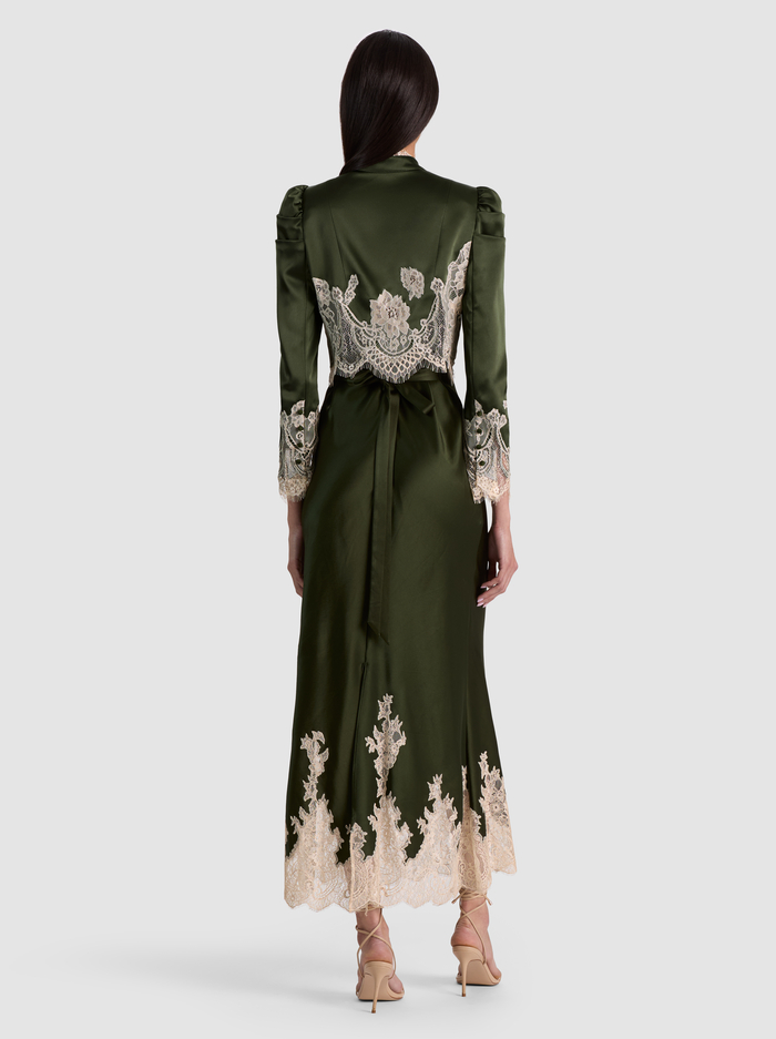 THOMASINA LACE CROPPED JACKET - DARK FERN image 2 - ALICE + OLIVIA
