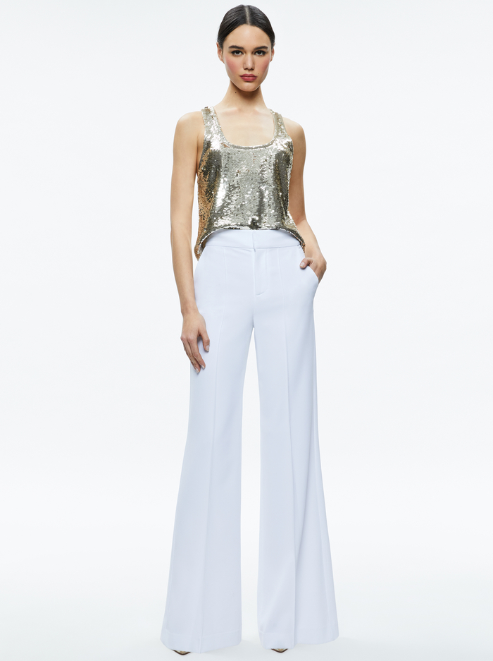 AVRIL SEQUIN BOXY TANK - PALE GOLD image 1 - Alice And Olivia