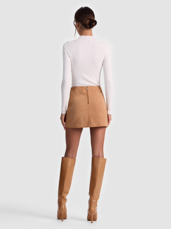 RILEY SUEDE MINI SKIRT - PRALINE image 2 - ALICE + OLIVIA