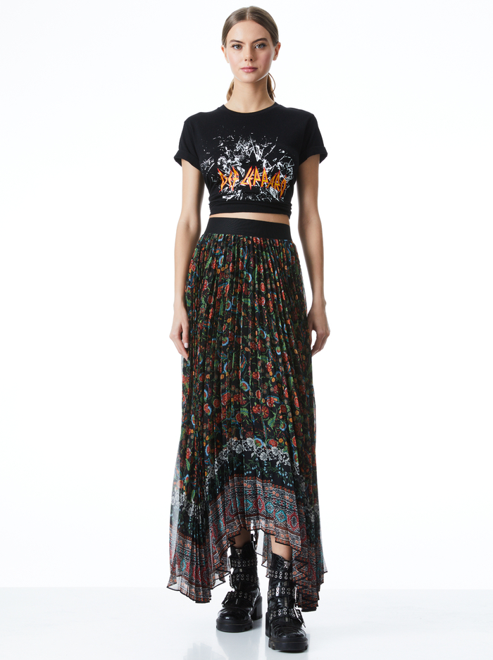 KATZ PLEATED MAXI SKIRT - PARADISE MULTI image 2 - Alice And Olivia