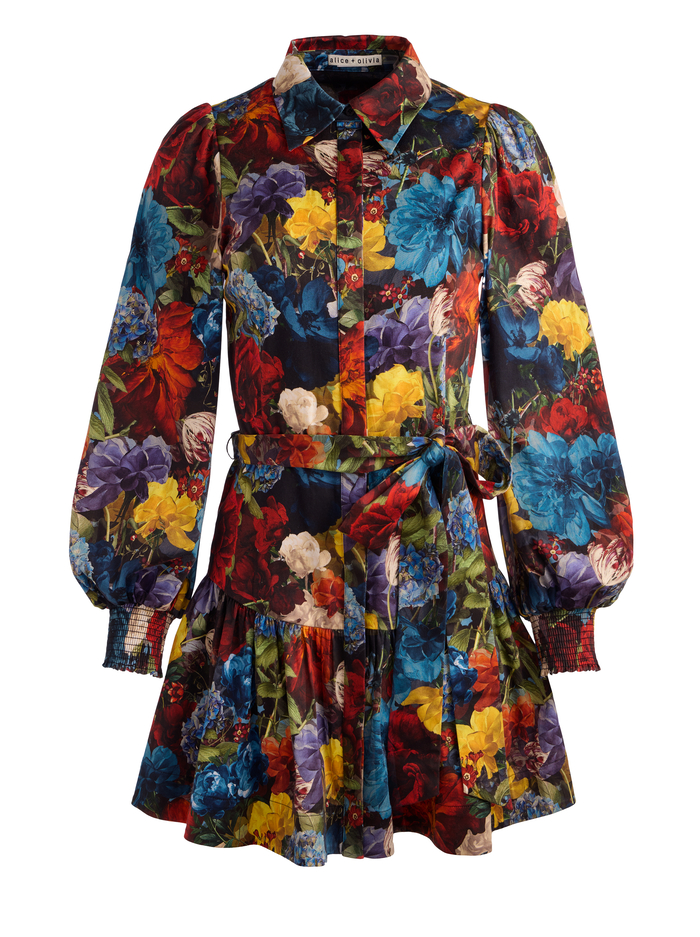 LILY MINI SHIRT DRESS - FLOURISH SM image 5 - Alice And Olivia