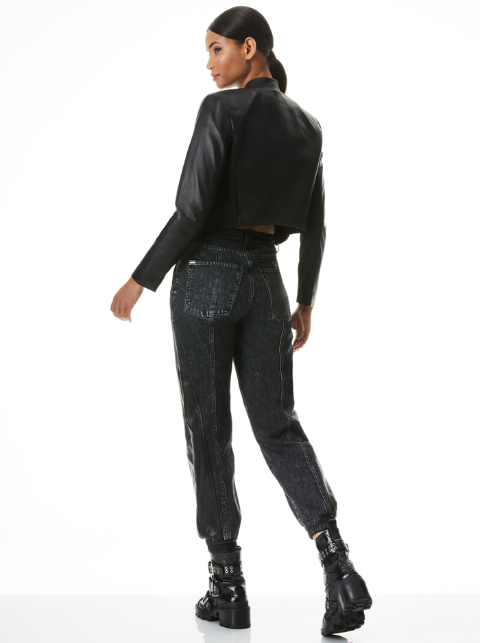 HARVEY LEATHER JACKET - BLACK image 1 - Alice And Olivia