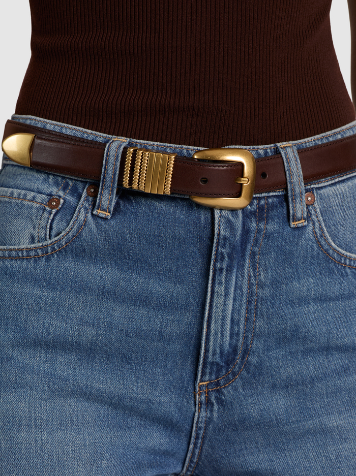 HAYDEN GILDED BELT - BLACK/GOLD image 1 - ALICE + OLIVIA