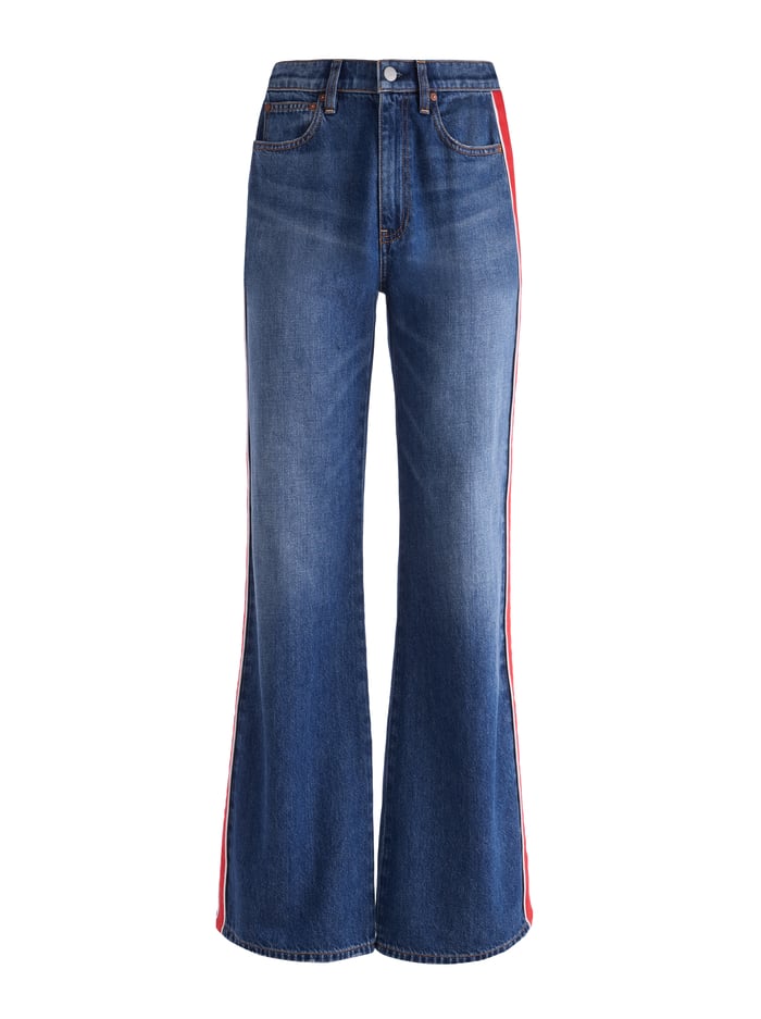WEEZY SIDE STRIPE JEAN - LOLA BLUE image 4 - Alice And Olivia