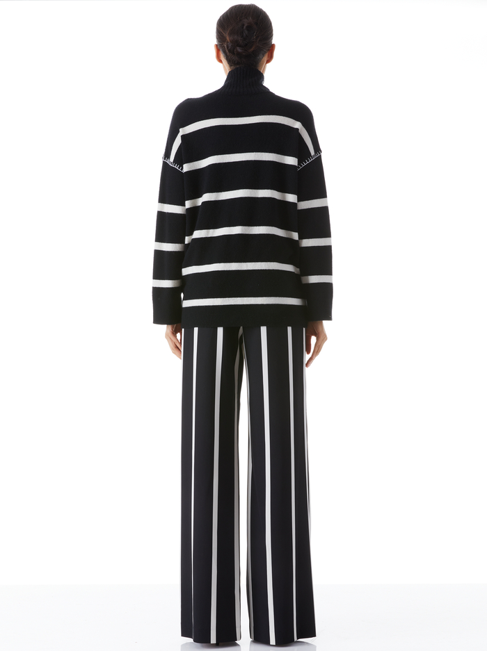 NUBIA WIDE LEG PANT - VERTICAL MODERN STRIPE image 1 - Alice And Olivia