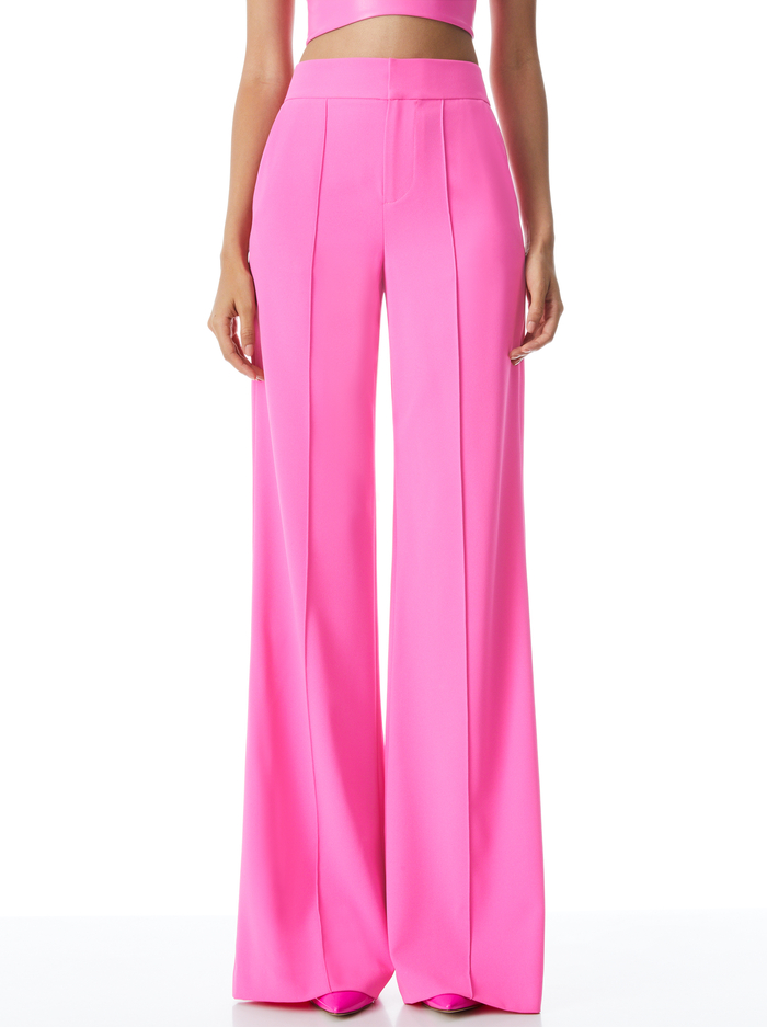 DYLAN HIGH WAISTED WIDE LEG PANT - FRENCH ROSE - Alice And Olivia