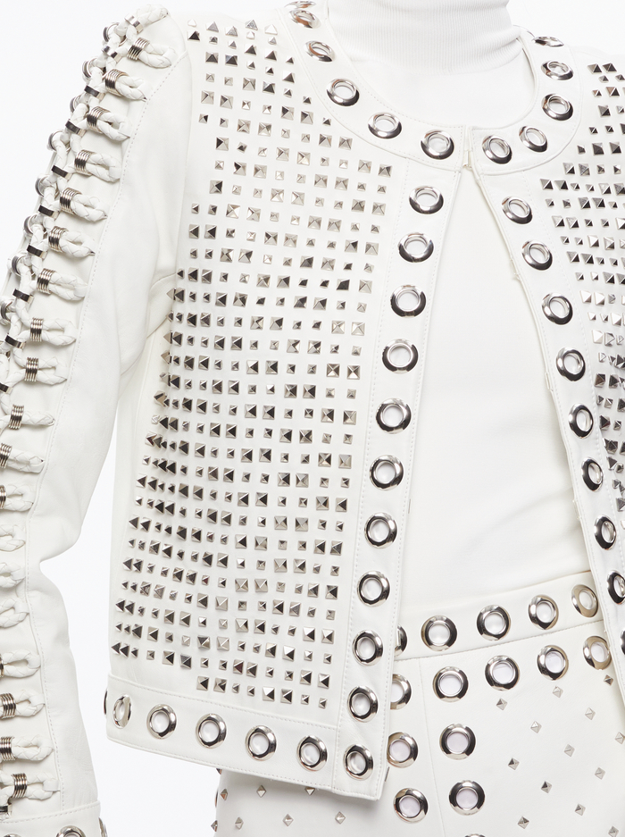 KIDMAN JACKET - WHITE/SILVER image 3 - Alice And Olivia