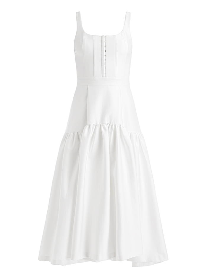 DIANA SLEEVELESS STRUCTURED MIDI DRESS - OFF WHITE image 5 - Alice And Olivia