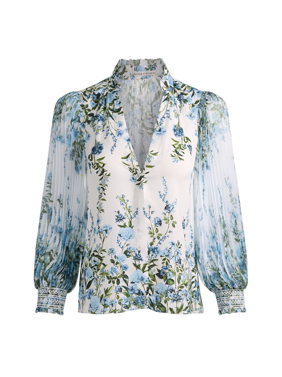 FRESH AIR CAROLINA BLUE-ILAN BUTTON DOWN BLOUSE