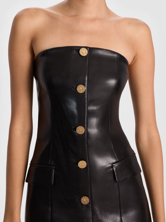 BLACK-MADISON VEGAN MINI BLAZER DRESS