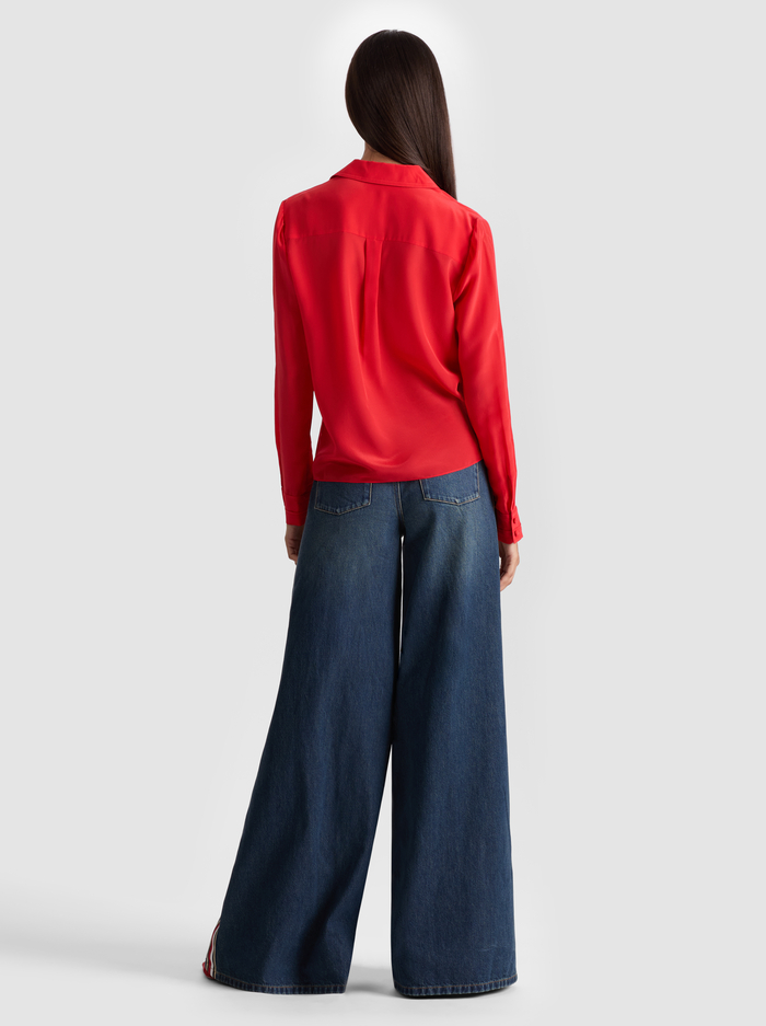 WILLA SILK BLOUSE - PERFECT RUBY image 2 - Alice And Olivia