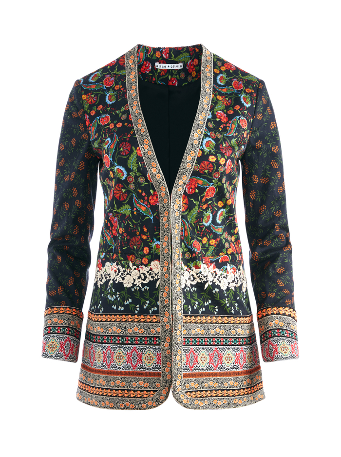 CHRISELLE EMBROIDERED BLAZER - PARADISE image 5 - Alice And Olivia