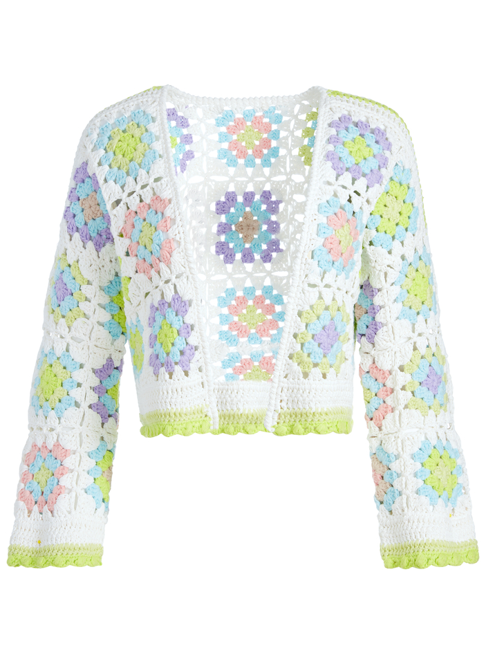 Anderson Cropped Crocheted Cardigan In Multi Alice And Olivia