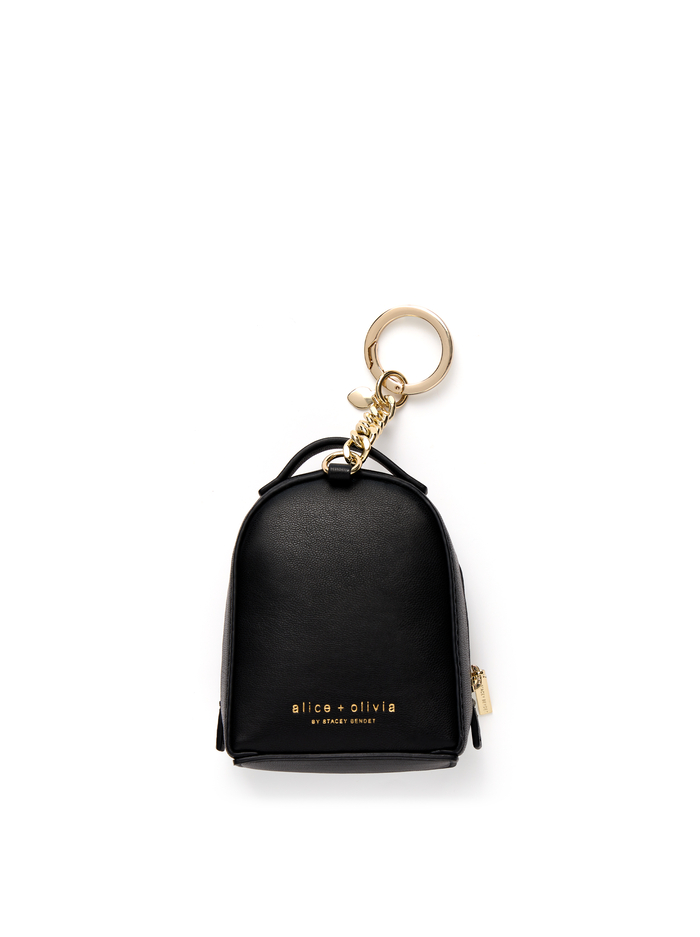 STACEFACE MINI BACKPACK KEYCHARM - BLACK/OFF WHITE MULTI image 1 - Alice And Olivia
