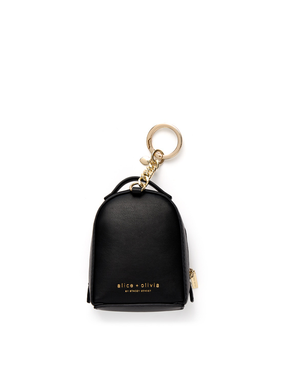 BLACK/OFF WHITE MULTI-STACEFACE MINI BACKPACK KEYCHARM