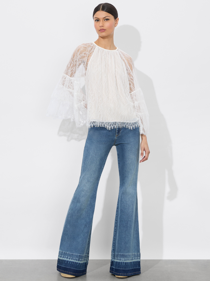 DELIA RUFFLED TUNIC TOP - OFF WHITE image 4 - Alice And Olivia