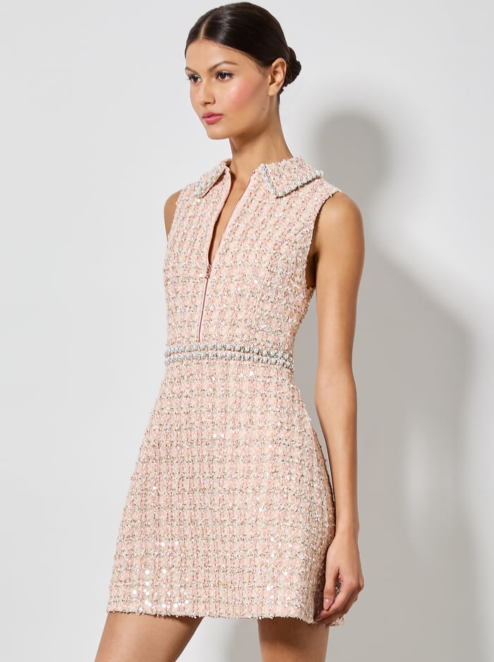 ELLIS MINI DRESS - PEARL BLUSH image 3 - Alice And Olivia