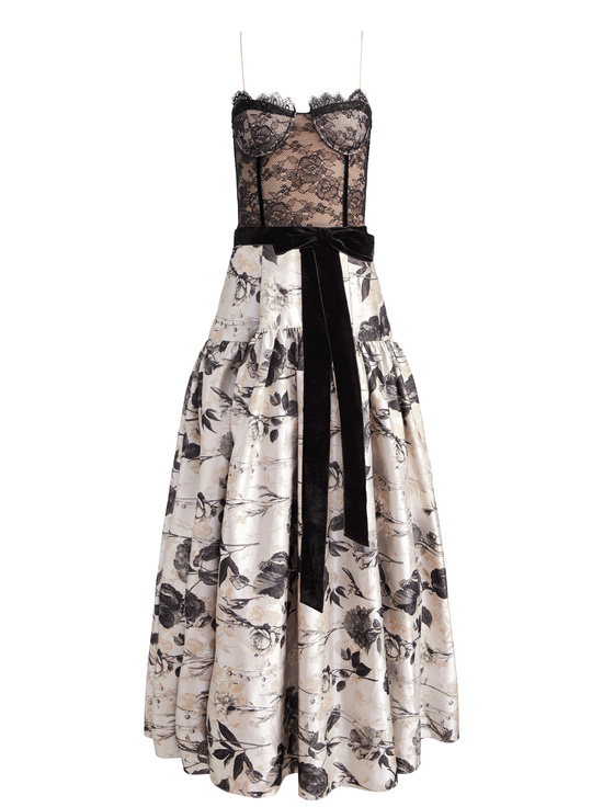 ARDEN FOREST/BLACK-THERA TIERED GOWN