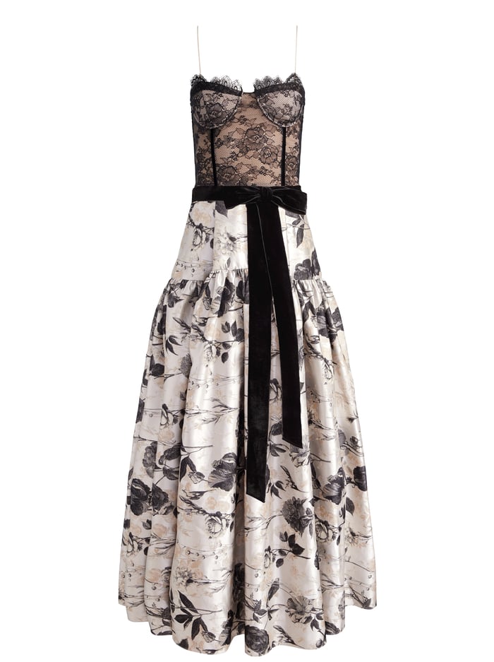 THERA TIERED GOWN - ARDEN FOREST/BLACK image 5 - Alice And Olivia