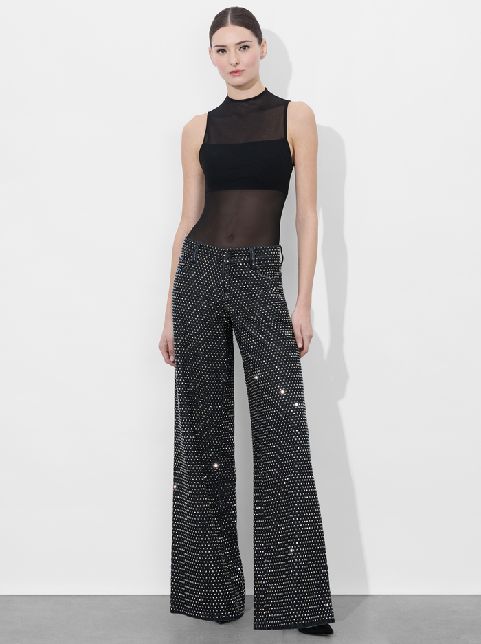 TRISH EMBELLISHED JEAN - MAYA CHARCOAL BLACK/HEMATITE image 5 - Alice And Olivia