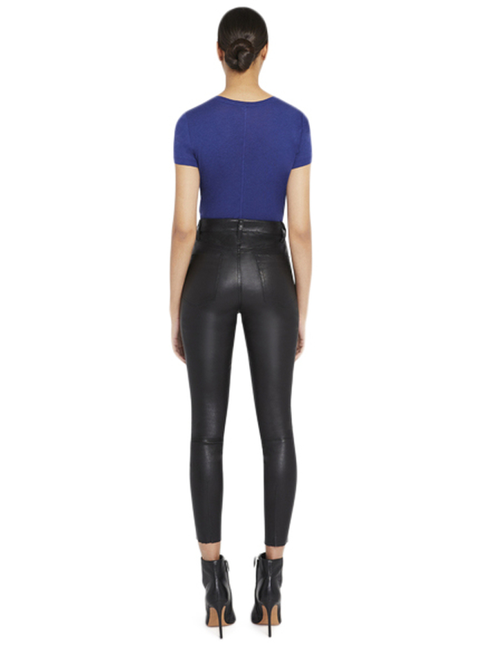 GOOD MIKAH LEATHER HIGH RISE PANT - BLACK image 1 - Alice And Olivia