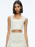 VICENTA EMBELLISHED STRUCTURED CORSET - OFF WHITE MULTI