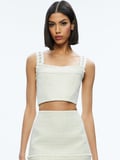 VICENTA EMBELLISHED STRUCTURED CORSET - OFF WHITE MULTI