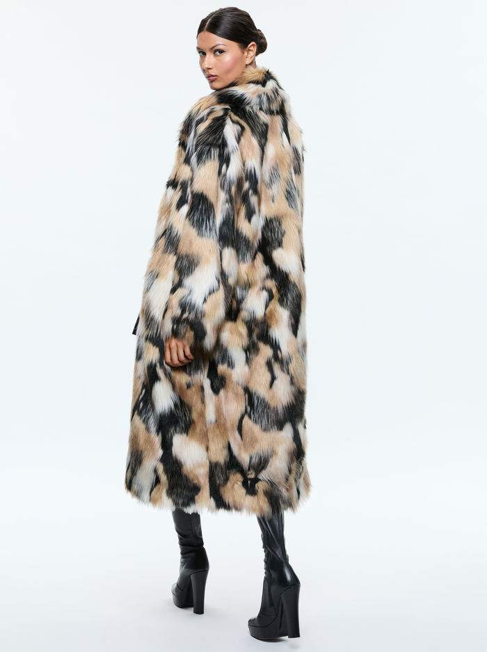 YETTA FAUX FUR COAT - BLACK/MULTI image 2 - Alice And Olivia