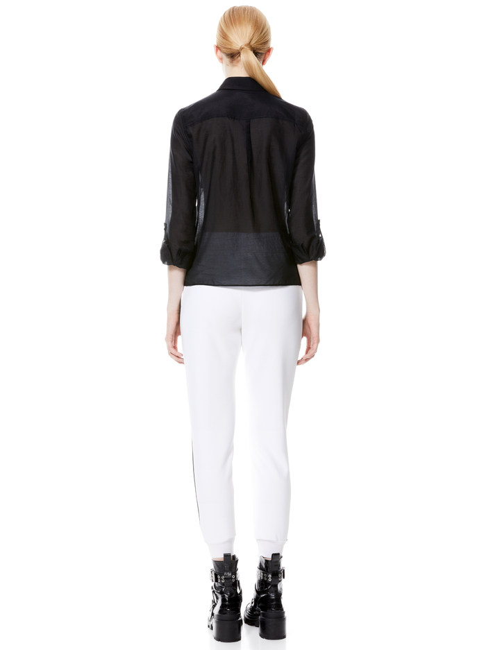 WILLA CARGO POCKET TOP - BLACK image 1 - Alice And Olivia
